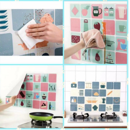 WALLPAPER STICKER DAPUR ANTI MINYAK ALUMINIUM FOIL