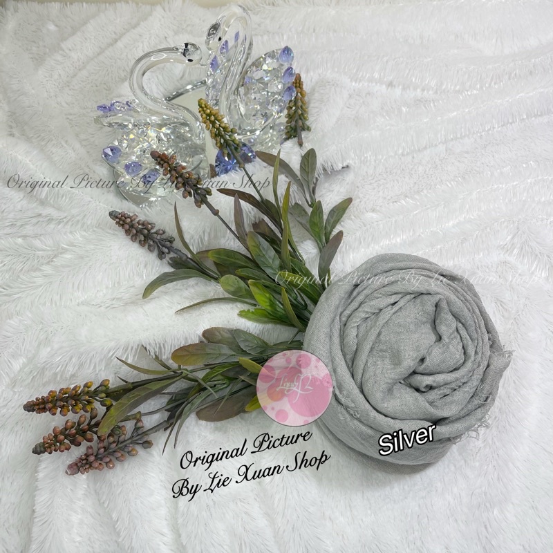 Pasmina Crincel Murah Pasmina Kusut Pasmina Negro-Silver