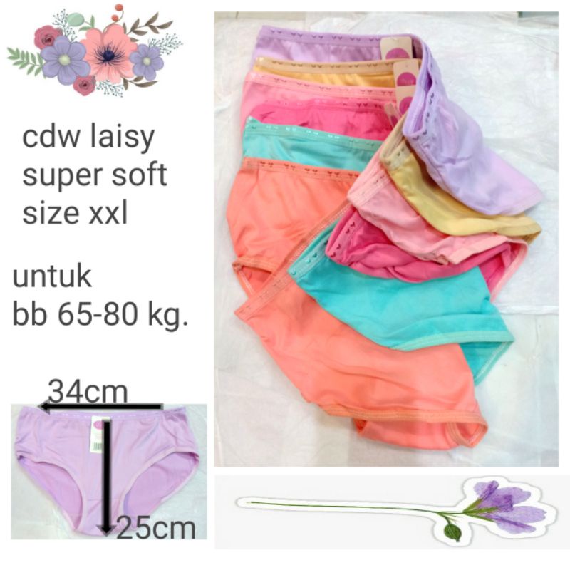 celana dalam wanita halus polos jumbo laisy katun spandex bahan lembut sangat nyaman di pakai