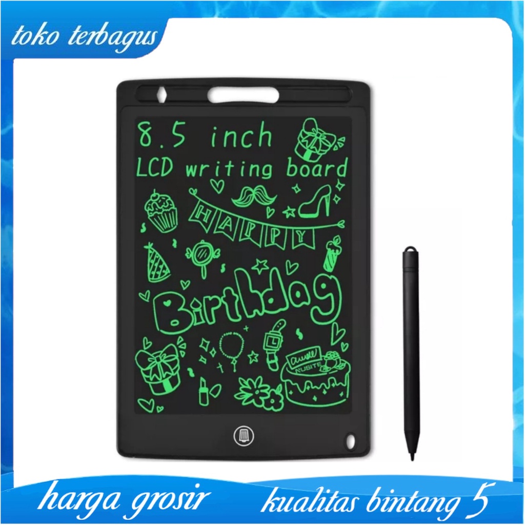 LCD Writing Drawing Papan Tulis Gambar Notes Tablet 8.5&quot; inch Praktis