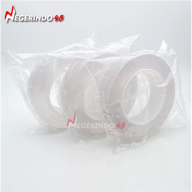 Double Tape Nano Bening Transparan 1M 3M 5M / Nano Tape Bolak Balik