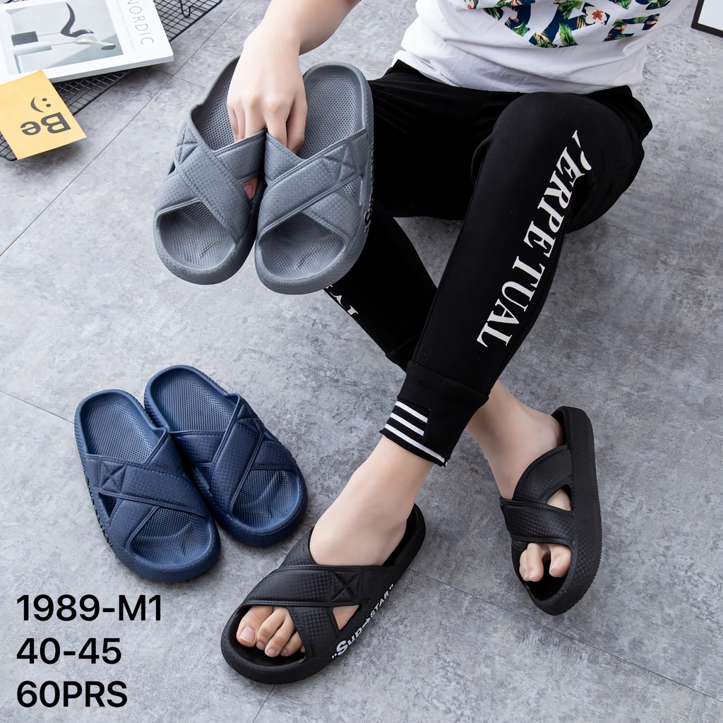 BALANCE 1989 M1 SANDAL PRIA SLOP SILANG ORIGINAL SENDAL JELLY LENTUR ANTI SLIP EMPUK KUALITAS TERJAMIN