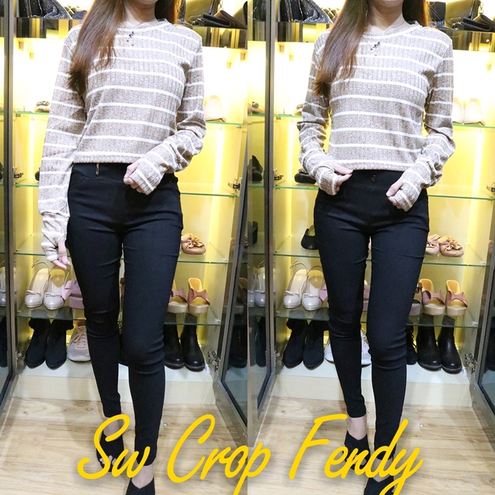 [Sw Crop Fendy BC]Sweater wanita rajut varian warna