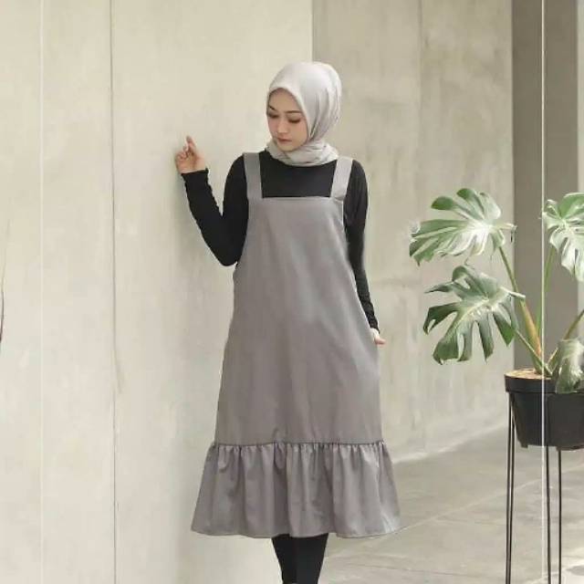 New Overall Wanita // MIDI OVERALL GREY