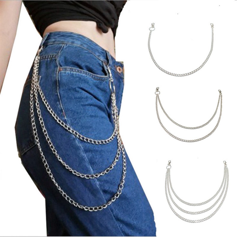 【COD Tangding】Multilayer Layer Pants Chain Gothic Punk Trousers Chain Jean Wallet Chain for Hip Hop