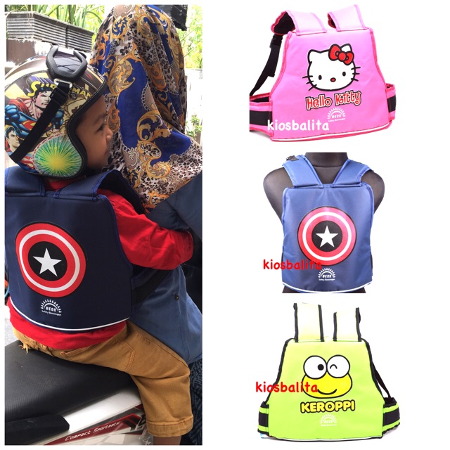 FREE MASKER!! SABUK BONCENGAN MOTOR ANAK / SABUK BONCENG MOTOR DAN SEPEDA HELLO KITTY