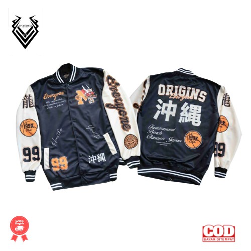 JACKET VARSITY BASEBAAL MOTIP TERBARU PRIA WANITA SAIZE L XL  - JAKET EVERYONE BAYAR DI TEMPAT-ORIGIN 99