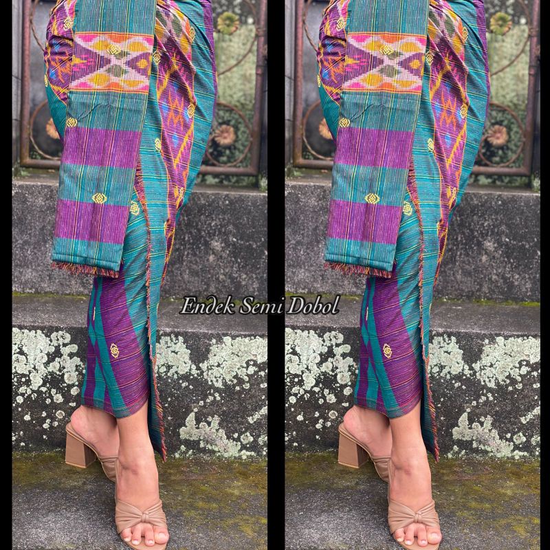 Kamen Endek Mastuli Dobol set selendang/ Kamen Lembaran/ Kamen Bali Bagus Murah