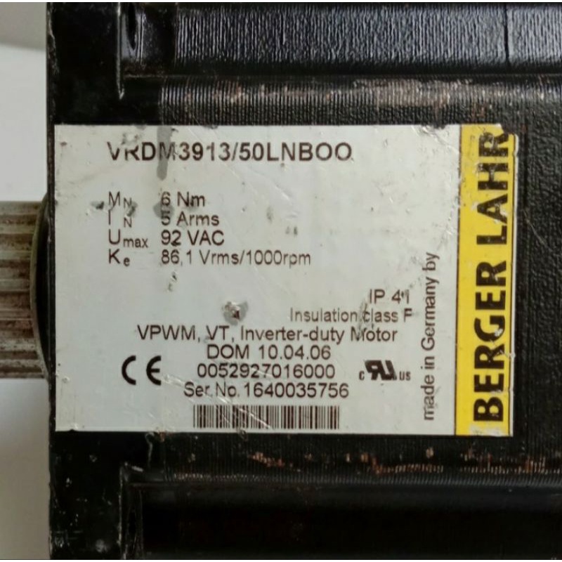 VRDM3913/50LNBOO BERGER LAHR STEPING MOTOR 5A NEMA 34