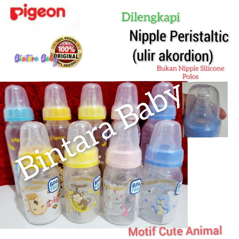 Botol Susu Pigeon Newborn Baby Bottle 120ml Motif Pigeon 240ml Botol Susu 3bulan keatas Bayi Peristaltic Nipple