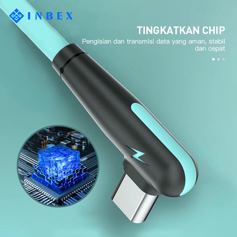 INBEX Kabel Charger Gaming 90° Type-C 3A