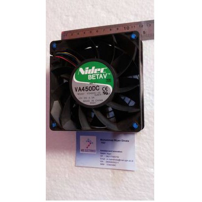 Fan High Speed NIDEC DC brushless fan 12v 3.3A ( 12 x 12 x 3.8cm)