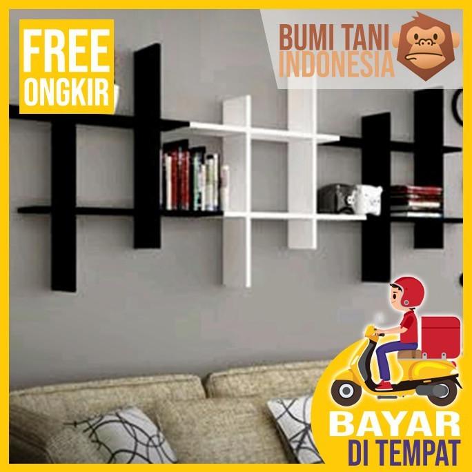 Terbaik Rak Dinding Kayu Minimalis Tagar 4 Buah Papan Delstorenia