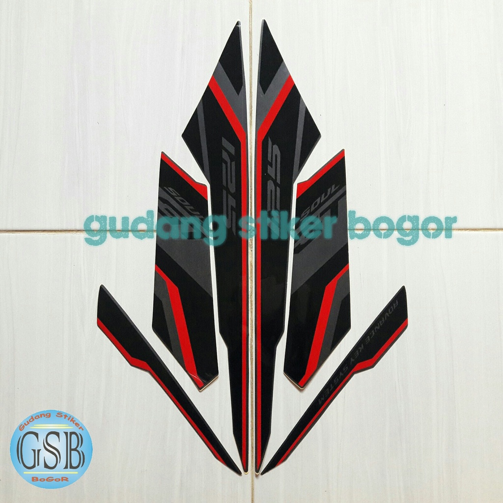 Sticker striping stripping motor Soul gt 125 2018 Abu-merah