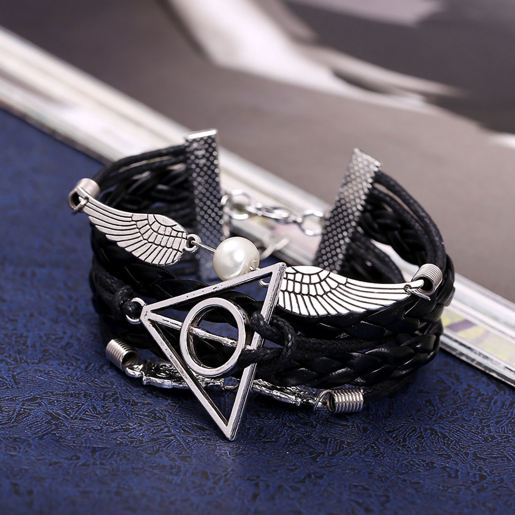 Hu Hu Hu Hu Hu Alat Bantu Pasang Kacamata♡ Gelang Multilayer Bahan Kulit Imitasi Dan Alloy Untuk Pesta