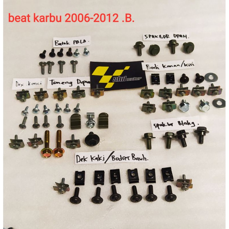 Jual Baut Lengkap Full Body Beat Karburator/baut Fulset Bodi Beat Lama ...