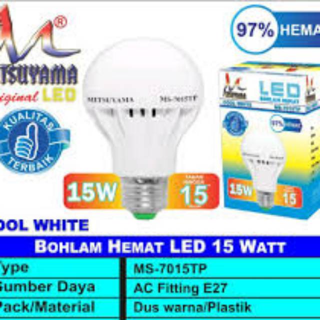 Bohlam LED 15watt Terang Dan Hemat MS-7015