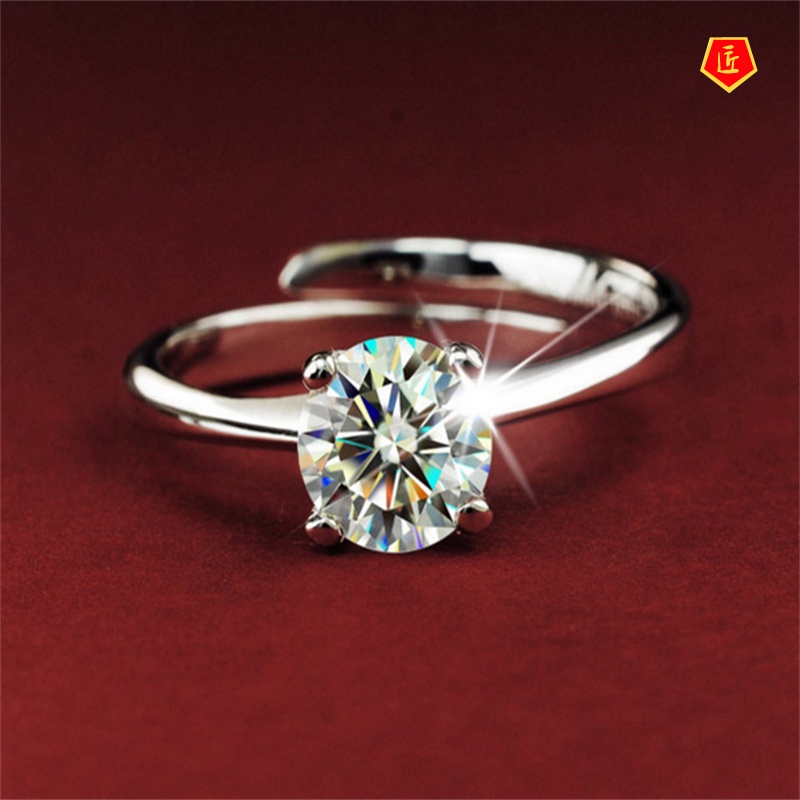 [Ready Stock]Classic Four-Claw Diamond Ring Simple Personality