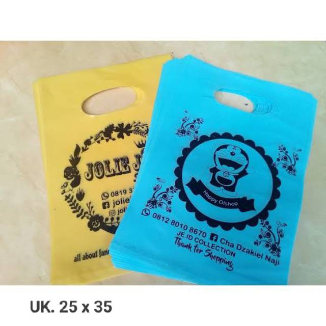 SHOPPING BAG ~ KANTONG PLASTIK SABLON ~ PLASTIK SABLON ( UK. 25 x 35 )