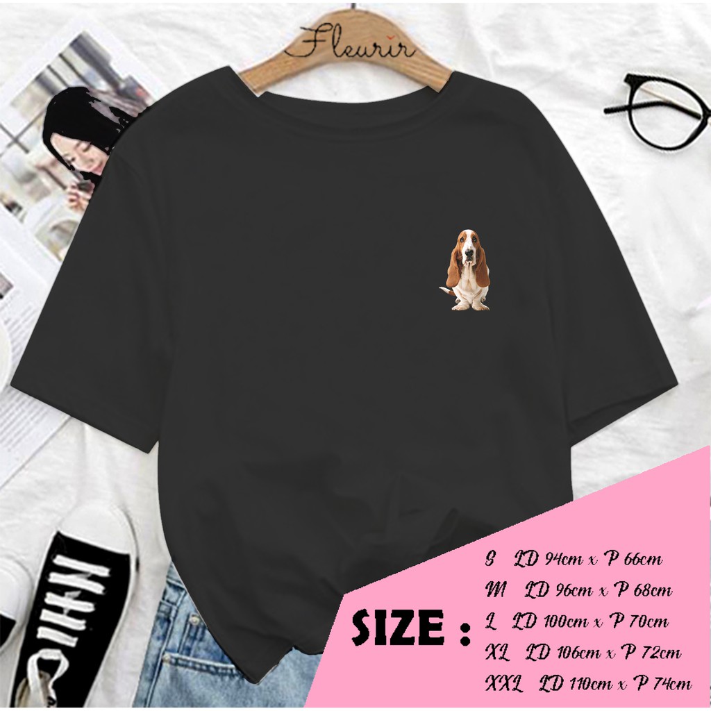 FLEURIR - KAOS HUSS LOGO WANITA DEWASA LENGAN PENDEK TUMBLR TEE UNISEX