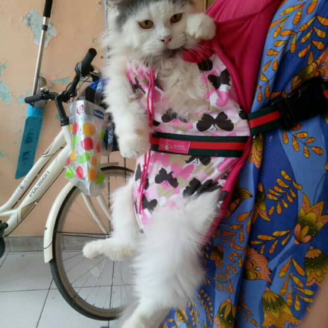 Gendongan kucing motif kupu-kupu tas kucing murah meriah size S-XL