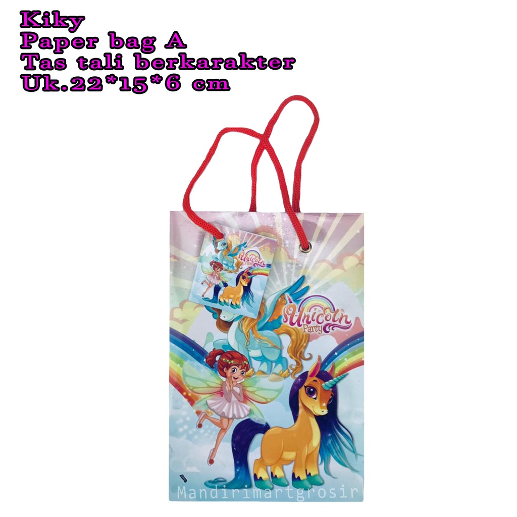 Kiky * Paper bag A * Tas berkarakter * Tas tali motif * Uk 22*15*6