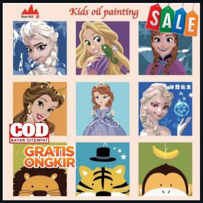 

DIY PAINT BY NUMBERS KIT Melukis Kanvas Mainan Anak Cat Lukis Canvas Painting