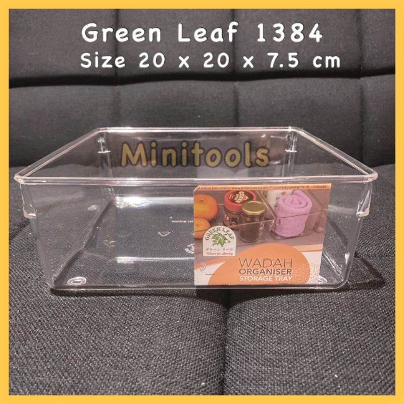 Kotak Penyimpanan Kulkas / Wadah Serbaguna Acrilic / Green Leaf 1384