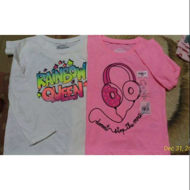 Long Tee Oshkosh Girl / Kaos Tangan Panjang Anak Perempuan Oshkosh size 2 - 5 T