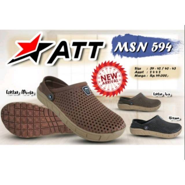 Sandal slop pria, slip on, ATT MSN 594.