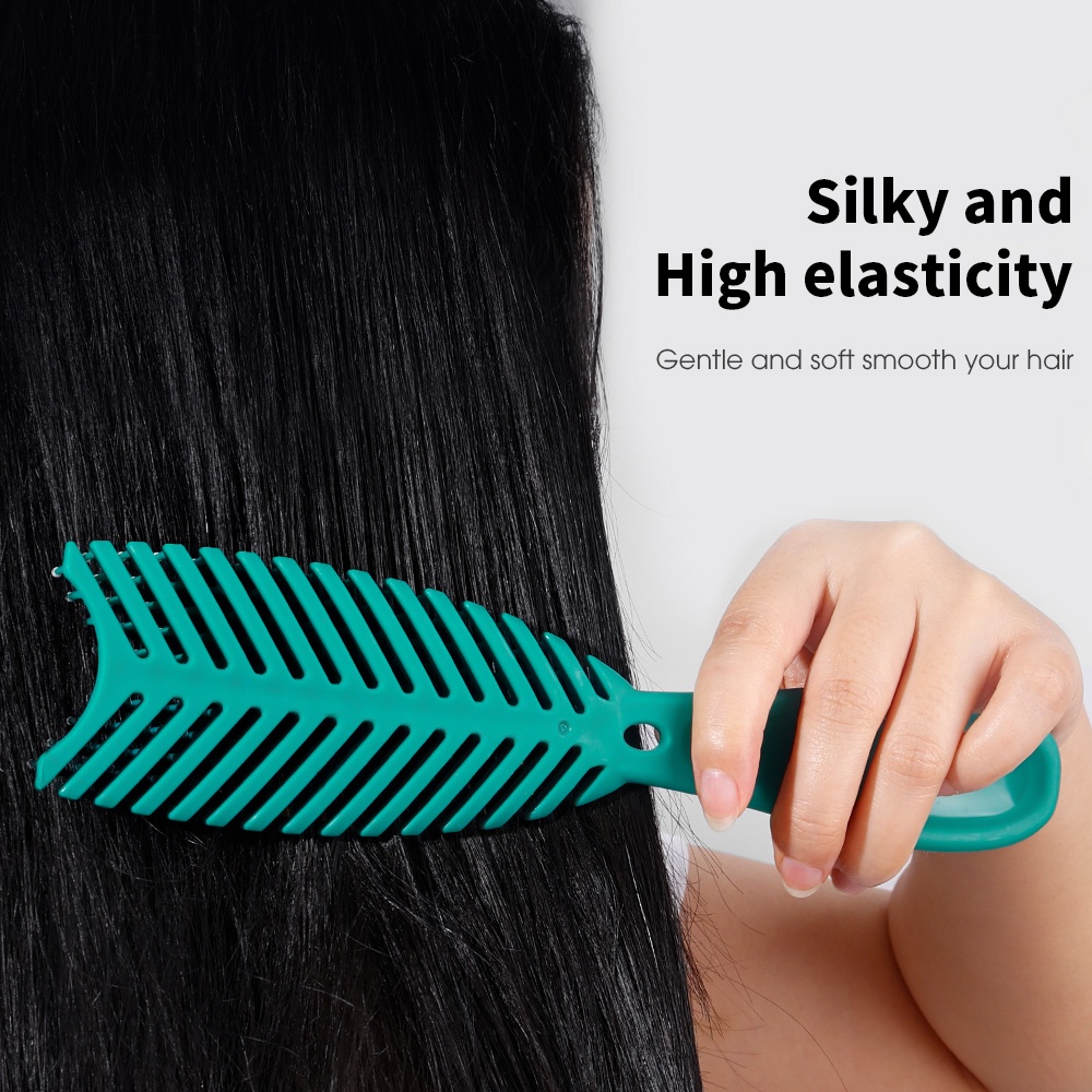 Sisir Pijat Kulit Kepala Bentuk Tulang Ikan Universal Ultra Lembut Untuk Alat Styling Rambut Kering / Basah