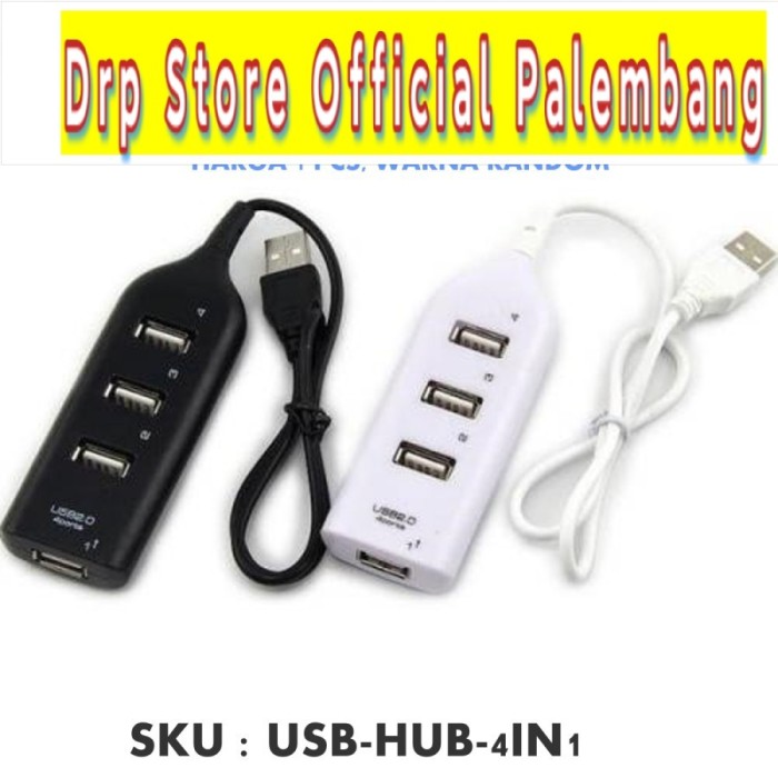 USB Hub 4 Port + Kabel USB | 4 in 1 Terminal USB port 2.0