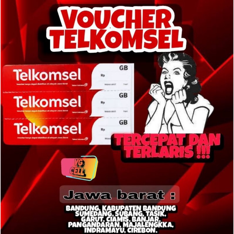 Paket Data Voucher Telkomsel  (1.5 GB/2.5GB/3.5) kirim kode via chat