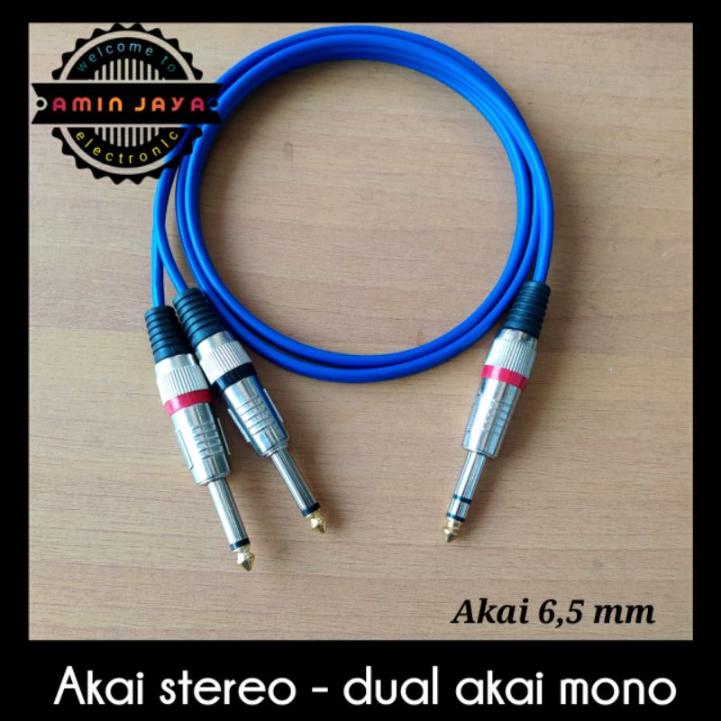 Kabel jack TRS akai stereo 6,5 to dual akai mono kabel canare japan standard