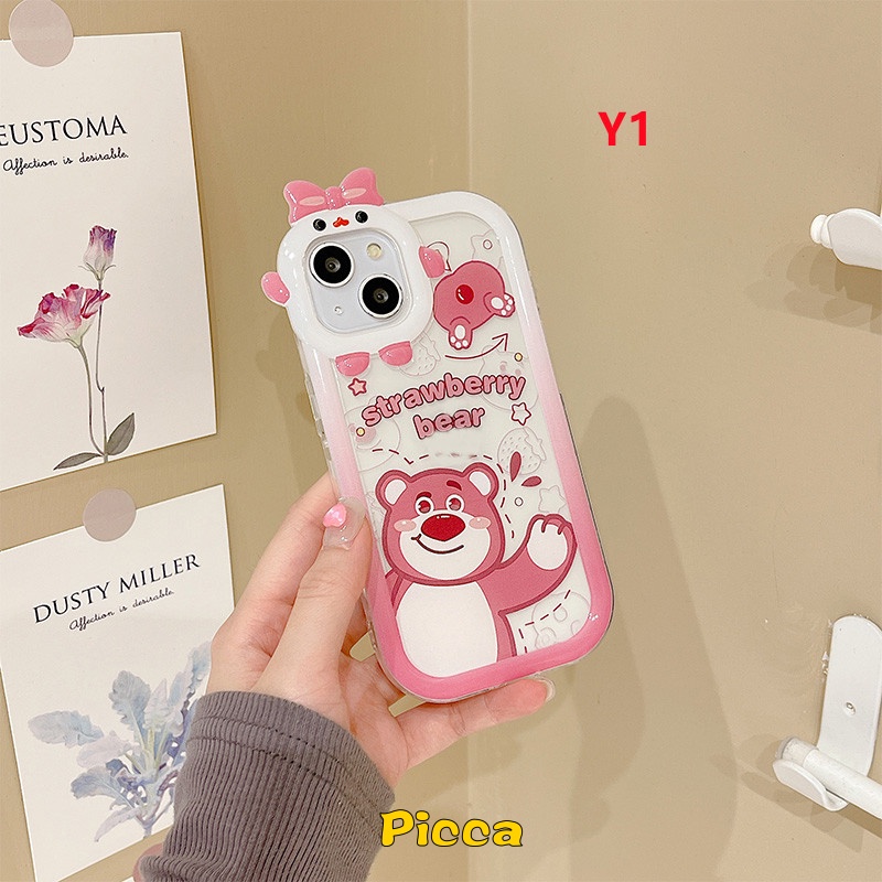 Case Desain Kartun Beruang Lotso Strawberry Untuk Oppo A57 2022 A17 A95 A16K A76 A77S A96 A3s A7 A5s A12 A53 A33 A74 A95 A16K A52 Reno 4F 5 6 A16 A51 A5 Az A9 Az 3D A1K A51