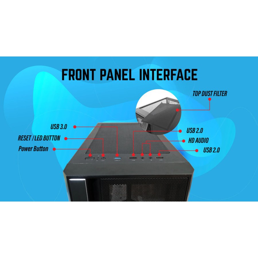 CUBE GAMING BENIN - ATX - LEFT SIDE TEMPERED GLASS - PSU COVER - RGB FRONT PANEL