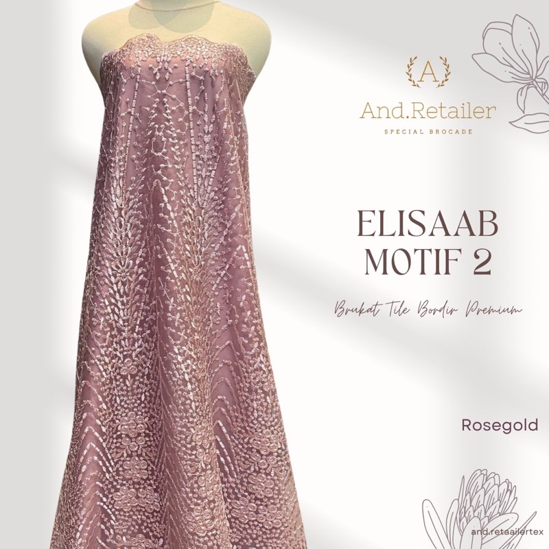 Brokat Tile Bordir Exclusive Elie Saab Warna Sage Green