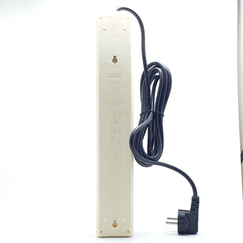 LY-236KB3 Loyal Premium Stop Kontak Arde 6 Lubang 3 Meter + Saklar Lampu Untuk Watt Besar / Colokan