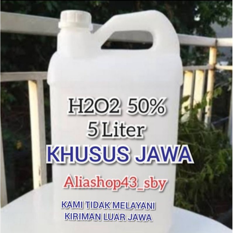 H2O2 50% (5LITER) CAIRAN PEMUTIH/PUPUK TANAMAN (KHUSUS JAWA)