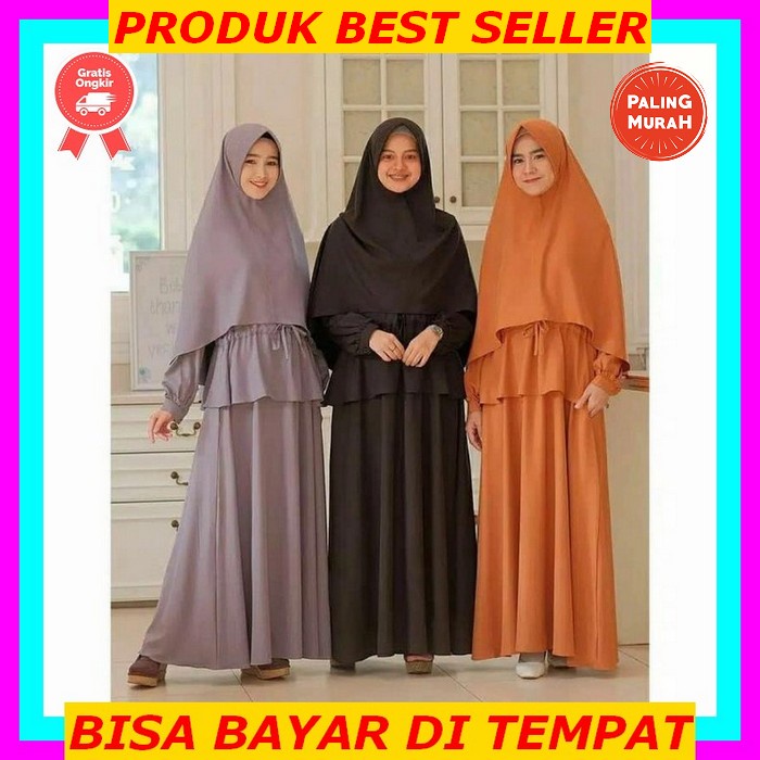 Qurva Midi Dress | Atasan Muslim Mini Long Dress | Casual Wanita | Dress Muslimah Kondangan | Ootd K