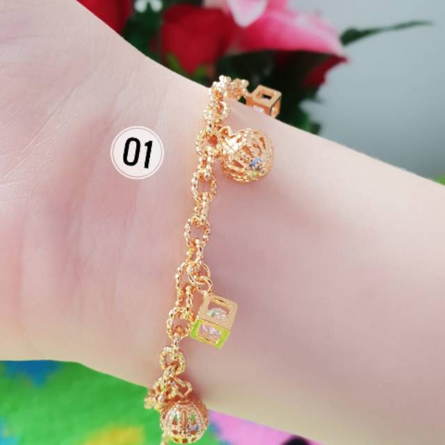 Gelang Xuping Dadu Lapis Emas Cantik n0456