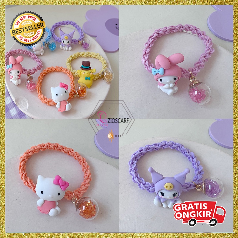 Ikat Rambut Korea Anak Perempuan Hello Kitty Tali Kepang Model Gelang Aksesoris kunciran Rambut fash