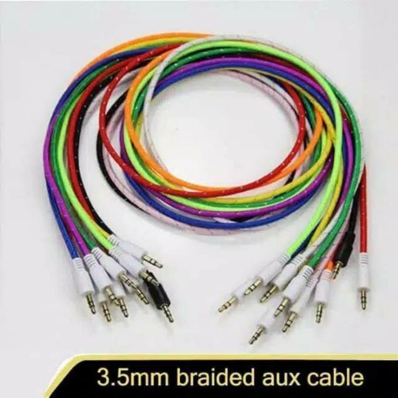 KABEL AUX AUDIO TEBEL 3.5MM 1IN1 PANJANG 1M/KABEL JACK AUDIO TALI SEPATU