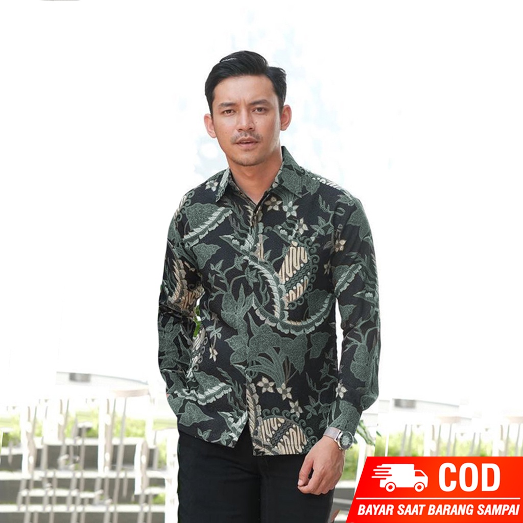 BISA COD - Produk Terbaru Kemeja Pria Lengan Panjang Size M L XL / Atasan pria Casual termurah / Kemeja batik kondnagan Lamaran/ Sragam Kemeja batik Groomsmen premium/batik kantor