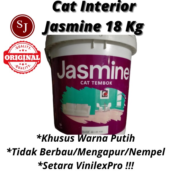 JASMINE PAIL 18 KG Cat Tembok Dinding Plafon INTERIOR - PUTIH SUPER WHITE Berkualitas EKONOMIS