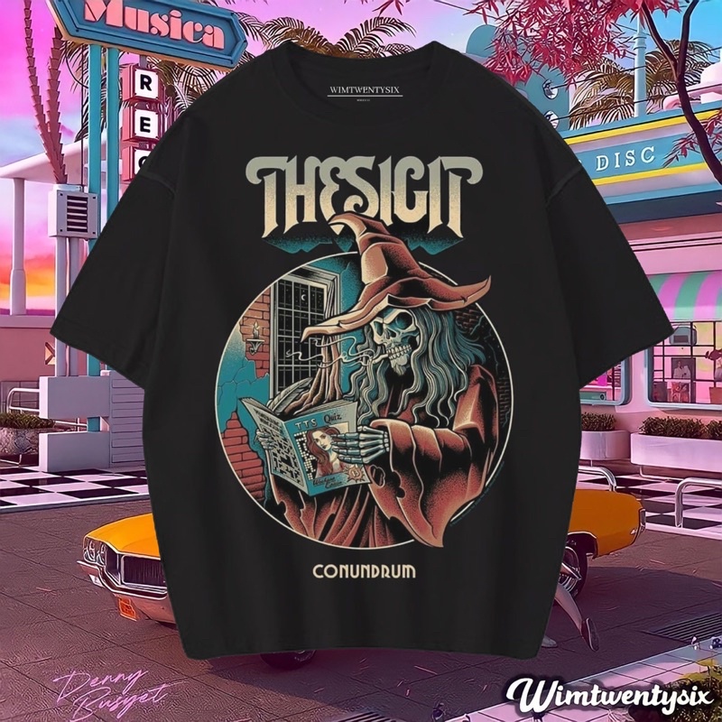 KAOS BAND THE SIGIT CONUNDRUM VINTAGE TEE ( OVERSIZE DARK GREY T-SHIRT )