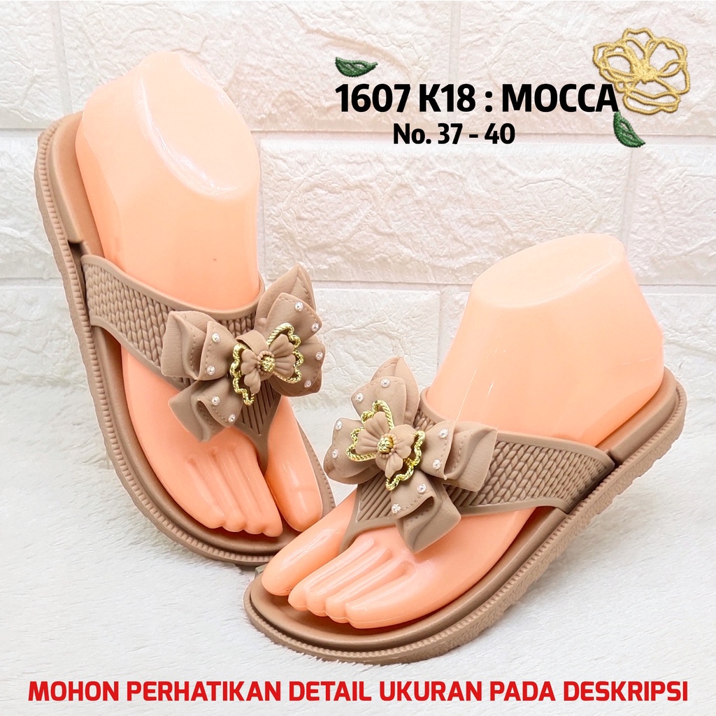 ✨ COD ✔️ Sandal Jepit Jelly Balance 1607 K18 Pita Permata Kupu-Kupu Sandal Wanita 100% Original Ringan Cantik