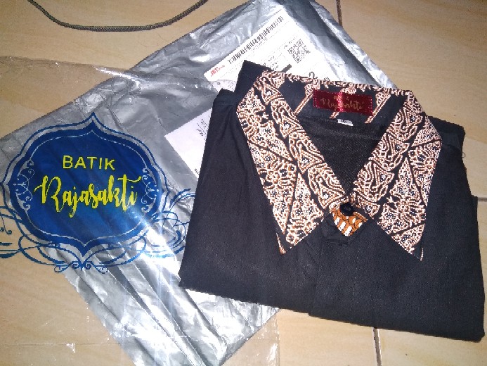 Modang# Kemeja Batik Pria Premium Lengan Warna Hitam Hijau Batik Polosan Full Furing Ori Batik Solo