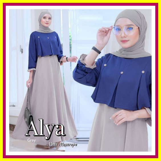 Baju Gamis Wanita Remaja Brukat Terbaru 2021 2022 Maxy Hiany Model Trand Kekinian Bahan Full Brukat 