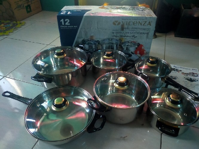 Panci Set Vicenza V-612 Stainless Cookware Set  6pcs